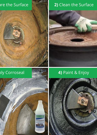 Corroseal Rust Converter & Metal Primer – Stops & Prevents Corrosion on Metal, Pro-Grade Rust Inhibitor for Cars, Trucks, Trailers, Marine & Industrial Equipment, 1 Gallon