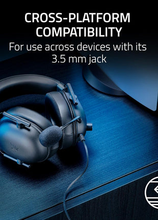 Razer BlackShark V2 X PlayStation Gaming Headset: 50mm Drivers - Cardioid Mic - Lightweight - Comfortable, Noise Isolating Earcups - for PS5, Xbox Series X, PC, Switch via 3.5 mm Audio Jack - Black