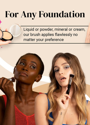 Flat Top Kabuki Foundation Brush By KESHIMA, Premium Makeup Brush | For Liquid, Cream, and Powder - Buffing, Blending, and Face - 1.2" Top Diameter