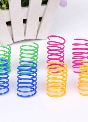 Andiker Interactive Cat Spiral Creative Spring Toy to Kill Time and Keep Fit, Sturdy and Heavy Plastic for Swatting, Biting, Hunting Kitten Toys, Colorful, 12 pcs