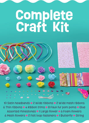 Pretty Me Headband Making Kit for Girls - Arts & Crafts Easter Gift - Make Your Own Fashion Headbands for Kids - DIY Hair Accessories - Gift for Ages 5-12 Year Old Girl - Little Kids Art & Craft Gifts