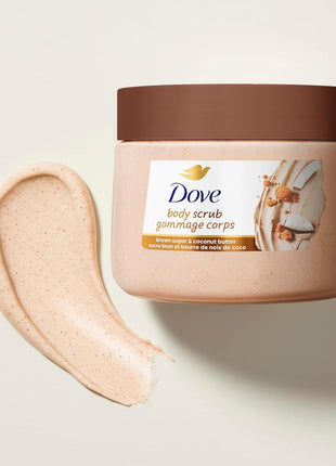 Dove Brown Sugar and Coconut Butter Body Scrub Exfoliates and Deeply 15 oz