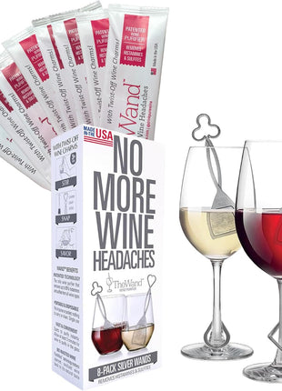 PureWine The Wand Wine Purifier, Removes Histamines & Sulfites - 8 Wands | Wine Wand Filters Before You Drink; Remove Sulfites & Histamines; Helps Wine Allergies & Headaches. Purifies 3 glasses/wand