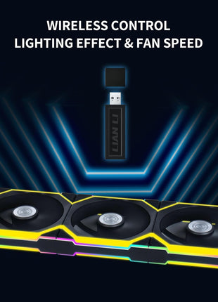 Lian Li UNI Fan SL Wireless-120-Reverse Blade-No Controller-Black-12RSL1W1B