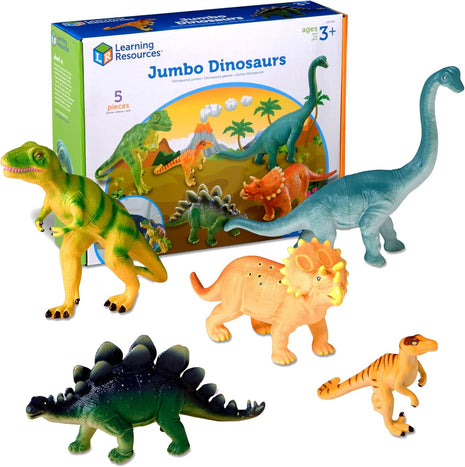 Learning Resources Jumbo Dinosaurs Set 1 - Kids Dinosaur Toys, Large Dinosaur Figures, Figurines for Kids, Toddler Animal Figurines, Dino Bath Toys, Play Dinosaurs, Prehistoric Animals, Dino Gifts