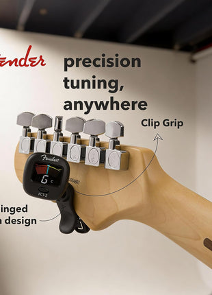Fender FCT-2 Professional Multi-Instrument Clip-On Tuner for Guitar, Bass, Ukulele, and Violin