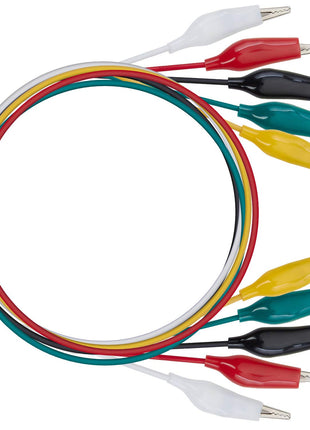WG-026 10 Pieces and 5 Colors Test Lead Set & Alligator Clips,20.5 inches / 22 AWG Copper Wire. The Clips soldered and Stamped to the Wires. (1 Pack)