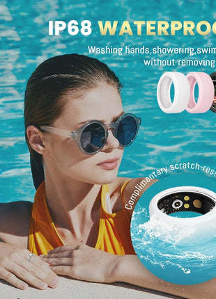 Smart Ring for Women & Men, Health Tracker Ring with Heart Rate, Blood Oxygen,Blood Pressure, IP68 Waterproof Fitness Ring, Sleep Tracker for iPhone and Android, No APP Fee