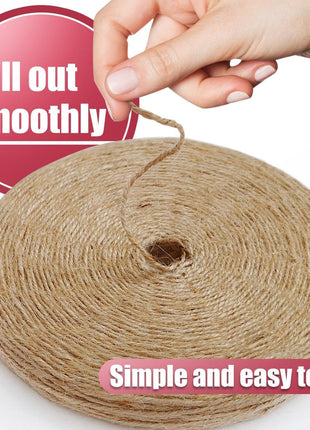 PerkHomy Garden Twine Strong Natural Jute 400 Feet Long Brown Twine for Gardening Tomato Climbing Plant Tie Floristry Crafts Gift Wrapping Packing Decor (Brown 2mm * 400feet)