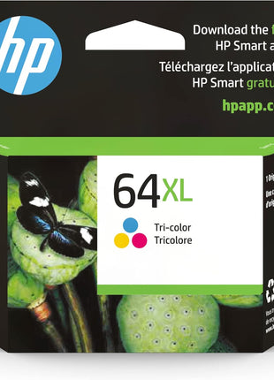 HP 64XL Tri-color High-yield Ink Cartridge for HP Printers | Works with Printer Series: ENVY Inspire 7950e; ENVY Photo 6200, 7100, 7800; Tango | Eligible for Instant Ink | N9J91AN
