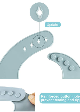 PandaEar Set of 3 Silicone Baby Bibs Waterproof, Soft, Unisex, 10-72 Months (Brown/Blue/Green)