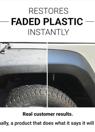 CAR GUYS Plastic Restorer | Bring Plastic, Rubber, and Vinyl Back to Life! | User Friendly Trim Restorer | Safe Auto Detailing Supplies | 8 Oz Kit with Foam Applicator
