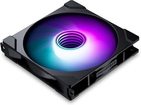 Phanteks M25-140 Gen2, 140mm ARGB High Performance Cooling Fans, Daisy-Chain Unified Fan Frame, Infinity Mirror hub, Single Cable Connection, Black