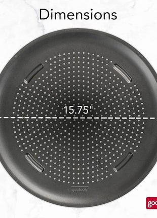 GoodCook AirPerfect Nonstick 16 Pizza Pan ? Pizza Tray for Oven, Perforated Round Pizza Pan, Carbon Steel Baking Pan, Homemade, Frozen & Leftover Slices