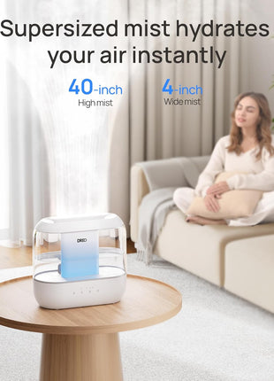DREO 4L Humidifiers for Bedroom, 36H Runtime, 28 dB Quiet, HM311 | Easy to Refill & Clean, BPA-Free, Nightlight, Supersized Air Humidifiers for Large Room, Baby Nurseries, Plants, Indoor