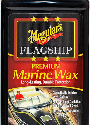 Meguiar's Flagship Premium Marine Wax, M6332, Easy-to-Use Boat Polish and Wax that Removes Swirls, Scratches, and Oxidation While Adding Long-Lasting Protection, Gifts for Car Lovers, 32 Oz