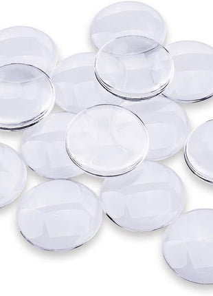 20PCS Transparent Glass Cabochons, Clear Glass Dome Tile Cabochon Half Round Flat Clear 1.57 Inch Non-calibrated Round for Photo Pendant Making DIY Decor Souvenir Gift