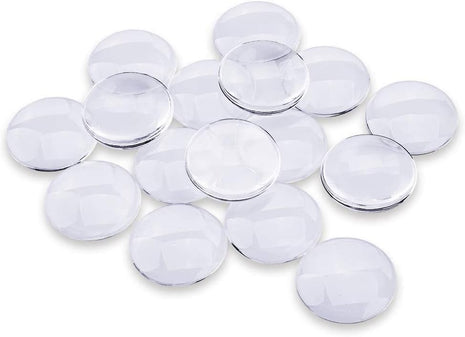 20PCS Transparent Glass Cabochons, Clear Glass Dome Tile Cabochon Half Round Flat Clear 1.57 Inch Non-calibrated Round for Photo Pendant Making DIY Decor Souvenir Gift