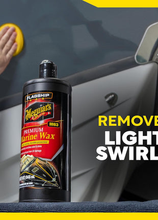 Meguiar's Flagship Premium Marine Wax, M6332, Easy-to-Use Boat Polish and Wax that Removes Swirls, Scratches, and Oxidation While Adding Long-Lasting Protection, Gifts for Car Lovers, 32 Oz