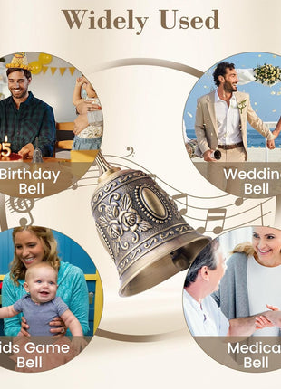 DomeStar Hand Bell Brass Call Bell for Bedside, Dinner, Wedding