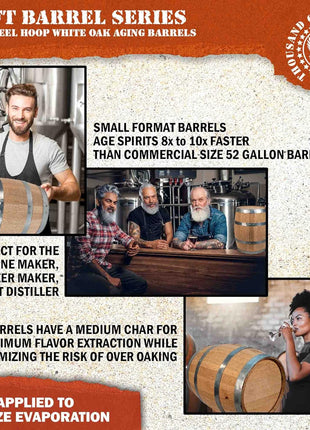 2 Liter Oak Aging Barrel with Wood Stand, Bung & Spigot   Mini Whiskey Barrels for The Home Alcohol Distiller, Moonshiner & Winemaker   Age Cocktails, Bourbon, Whisky, Tequila, Rum, Mead Wine (2L)