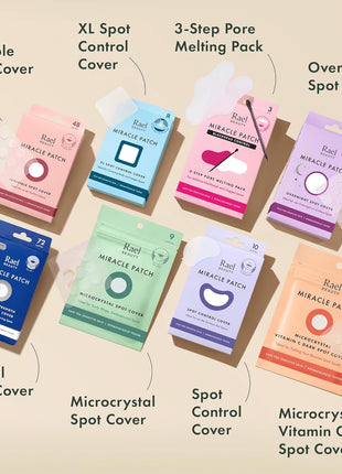 Rael Miracle Invisible Spot Cover Hydrocolloid Acne Pimple Patches (96 Ct) | Ultra-Thin Patch for Face, Absorbs Fluid From Blemishes, Facial Sticker, Korean Skin Care, Pore Care, 2 Sizes