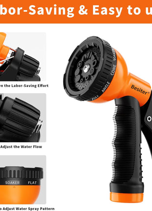 Garden Hose Nozzle Sprayer: 2 Pack 10 Watering Patterns Spray Nozzles Heavy Duty Hose Head Hose Attachment