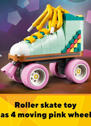 LEGO Creator 3 in 1 Retro Roller Skate Building Kit, Transforms from Roller Skate Toy to Mini Skateboard to Boom Box Radio, Birthday Gift for Skaters, Cool Toy for Boys and Girls Ages 8 and Up, 31148