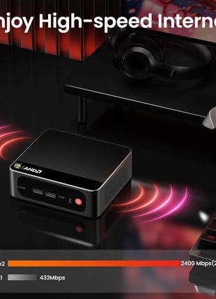 Beelink Mini PC, SER5 Pro 5625U AMD Ryzen 5 (Up to 4.3GHz) 16GB DDR4 480GB M.2 SSD Mini Desktop Computer, 2.5Gbps LAN, Wifi6/BT5.4,HDMI/DP/Type-c/4K Triple Display Micro PC