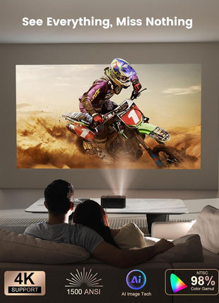 [Official Licensed APPs/2500 ANSI] Outdoor-Projector-4K with Wifi6 and Bluetooth, Smart TV OS & DoIby Audio, Portable Projector with YouTube/PrimeVideo, ONOAYO 1080P Proyector with 300 ''Display
