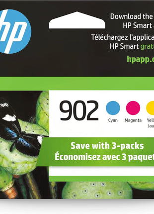 HP 902 Cyan, Magenta, Yellow Ink Cartridges for HP Printers | Works with Printer Series: OfficeJet 6950, 6960; OfficeJet Pro 6960, 6970 | Eligible for Instant Ink | T0A38AN