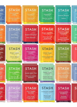 Stash Tea Bags Sampler Assortment (52 Count) 30 Different Flavors Gifts for Her Him Women Men Mom Dad Friends Coworkers Family