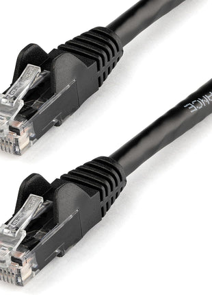 StarTech 15ft CAT6 Ethernet Cable - Black CAT 6 Gigabit Ethernet Wire -250Mhz 100W PoE RJ45 UTP Network Patch Cord Snagless with Strain Relief (N6PATCH15BK)
