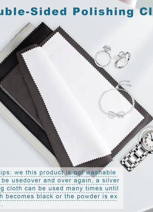 Phinus 3PCS Jewelry Cleaning Cloth, 10'' x 12'' Silver Polishing Cloth Jewelry, 100% Cotton Jewelry Cloth Polishing for Cleaning Gold, Diamonds, Platinum, Gemstones, Coins