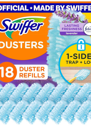 Swiffer Dusters Refill for Cleaning, Feather & Microfiber Duster Disposable Alternative, for Dusting Furniture, Blinds, Ceiling Fans, Walls, Helps Remove Allergens, Lavender, 18ct