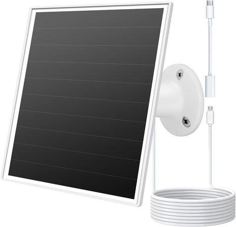 6W Solar Panel for Outdoor Security Camera with Micro USB & USB - C Port, Solar Panel Charger for Battery Camera, Fits Wyze/Reolink DC 5V Output, IP65/360° Adjustable, 9.8ft Cable, Fast Charging
