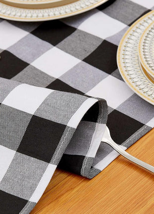 Buffalo Plaid Table Runners 2 Packs 13x84 Inches Black and White Check Table Runner Fall Thanksgiving Table Runners for Parties