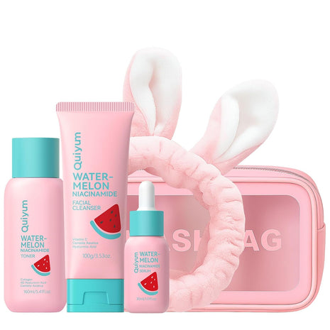 QUIYUM Watermelon & Niacinamide Skincare Set for Women Teens Girls, 3PCS