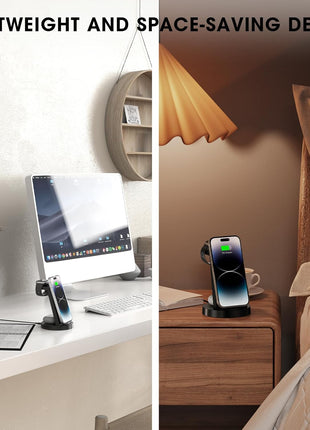 Anlmz 3 in 1 Charging Station for iPhone, Wireless Charger for iPhone 17 16e 16 15 14 13 12 11 X Pro Max & Apple Watch - Wireless Charging Station for AirPods 4 3 Pro