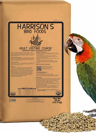 Harrison's Bird Foods Bird Food Adult Lifetime Fine Certified Organic Non-GMO Formula Bird Food 1lb