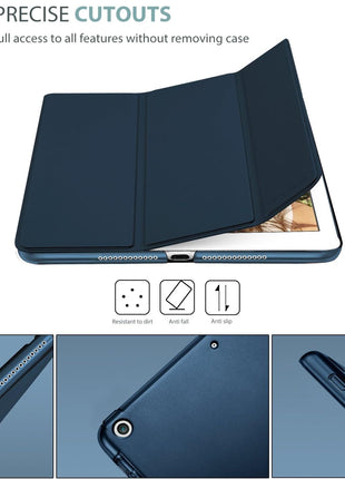 ProCase Smart Case for iPad 9.7 Inch iPad 6th/5th Generation 2018 2017(Model: A1893 A1954 A1822 A1823), Ultra Slim Lightweight Stand Cover with Translucent Frosted Back -Navy