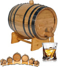 2 Liter Oak Aging Barrel with Wood Stand, Bung & Spigot   Mini Whiskey Barrels for The Home Alcohol Distiller, Moonshiner & Winemaker   Age Cocktails, Bourbon, Whisky, Tequila, Rum, Mead Wine (2L)