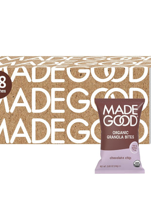 MadeGood Chocolate Chip Granola Bites, 28 Count, Organic and Delicious Snacks