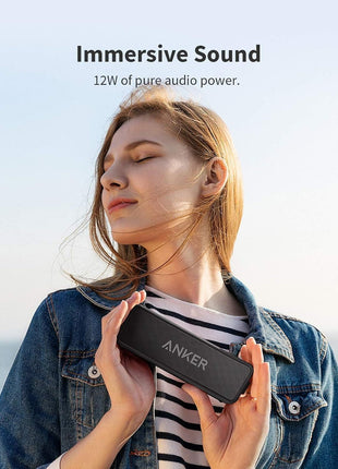 Anker Soundcore 2 Portable Bluetooth Speaker with Stereo Sound, Bluetooth 5, Bassup, IPX7 Waterproof, 24-Hour Playtime, Wireless Stereo Pairing, Speaker for Home, Outdoors, Travel