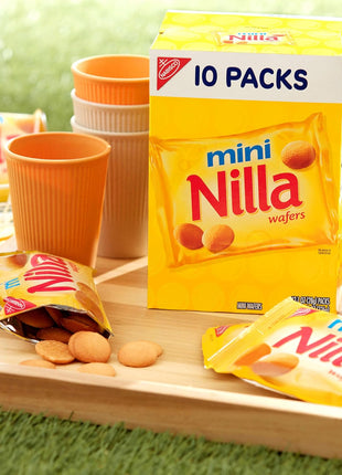 NILLA Wafers Mini Cookies, Vanilla Wafers, 10 Snack Packs