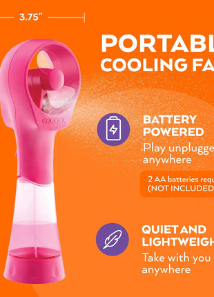 O2COOL Elite Battery Powered Handheld Water Misting Fans (Raspberry)…