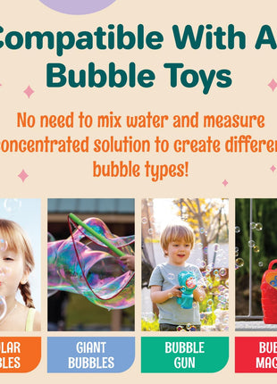 64 oz Iridescent Bubble Solution Refill | Non-Toxic Pre-Mix Bubble Refill Solution No Mixing or Measuring Required | Bubbles for Kids | Bubbles Bulk | Bubble Machine Solution | Giant Bubble Solution