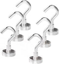 Magnetic Hooks 27 LBS (Pack of 10 Silver)   Heavy Duty Neodymium Hooks for Outdoor & Backyard Use   Strong Rare Earth Magnets for Cruise Cabins   Magnetic Hooks for Kitchen & Refrigerators