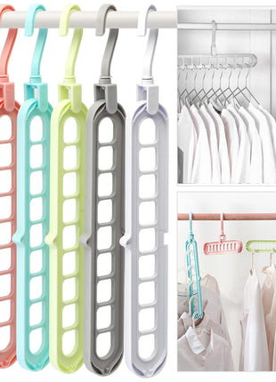 HEYHOUSE Closet Organizers and Storage,College Dorm Room Essentials,Pack of 6 Multifunctional Organizer Magic Space Saving Hangers with 9 Holes Storage Organization for Wardrobe Closet