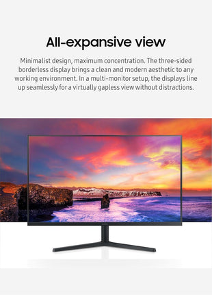 Samsung 32-Inch Flat Computer Monitor, 75Hz, Borderless Display, AMD FreeSync, Game Mode, Advanced Eye Care, HDMI and DisplayPort, LS32B304NWNXGO, 2024